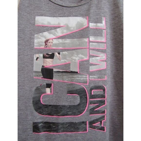 Danskin Now I Can And Will Gray Dri More Racerback Loose Tank Top XS - Picture 2 of 6
